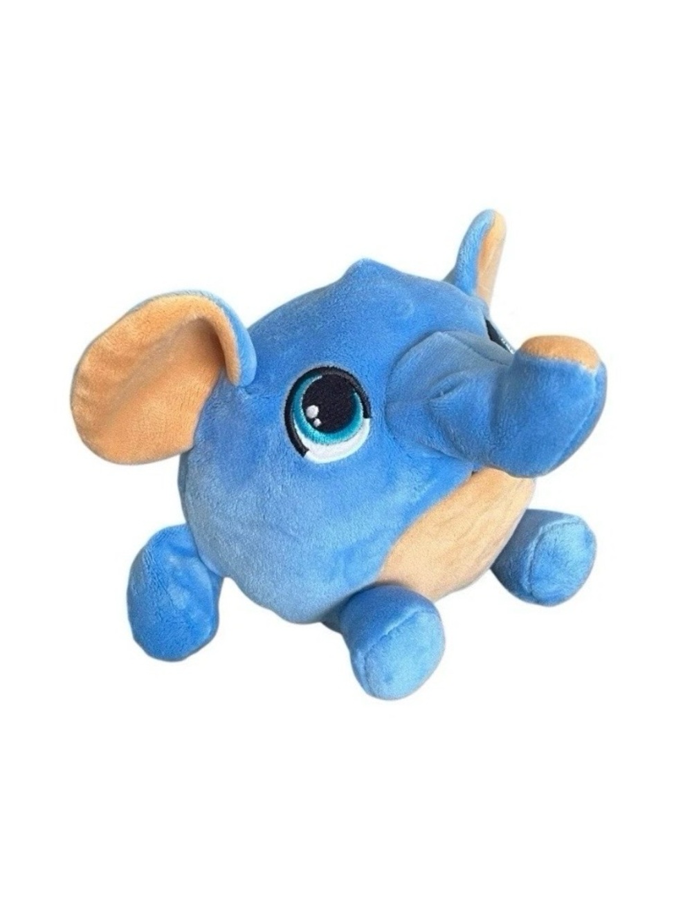Peek A Boo Toys Elephant Plush Blue 5in Embroidered Eyes